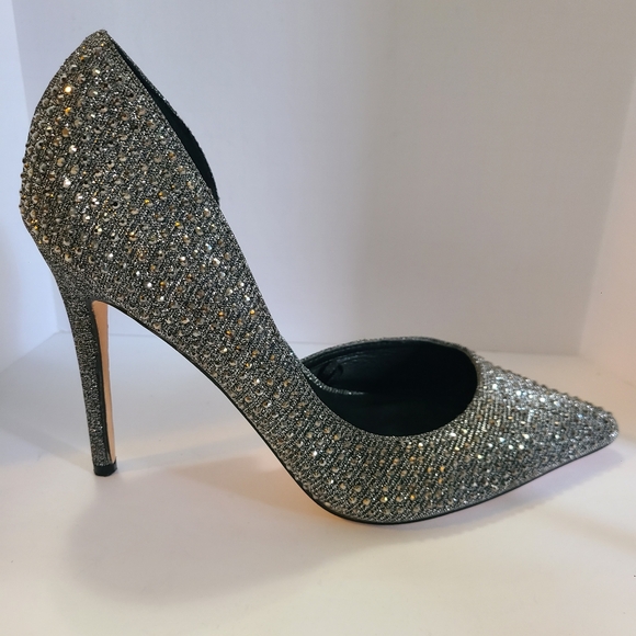 Steve Madden Grey/Silver Rhinestone Pumps Women Stiletto Size 8M - Picture 5 of 11
